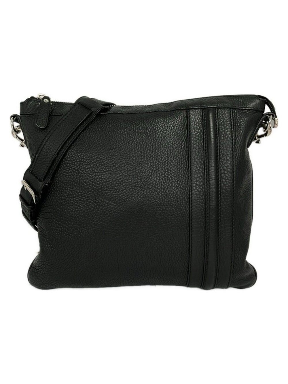 Gucci Shoulder Bag Black Detachable Strap Leather